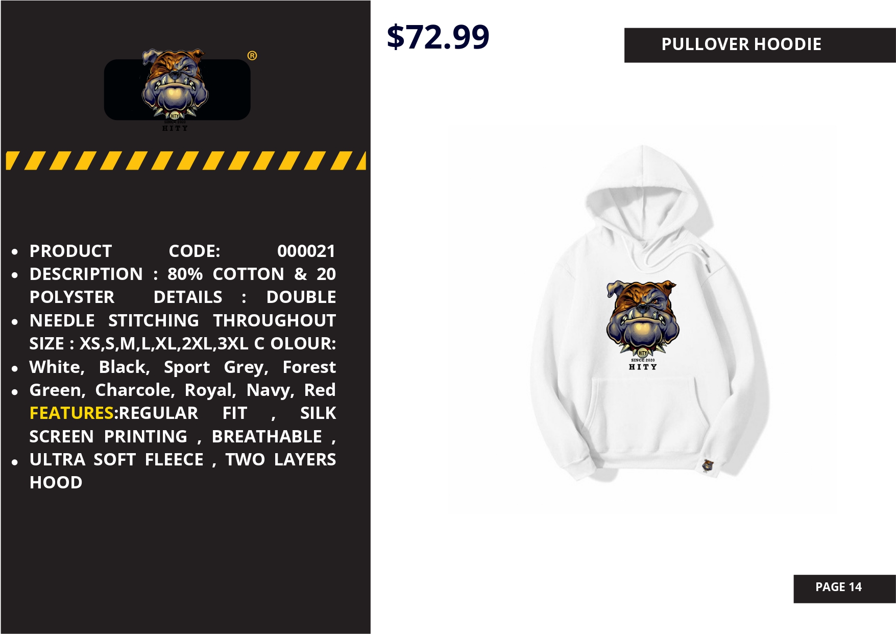 White hoodie with a colorful bear graphic and text design on the front.