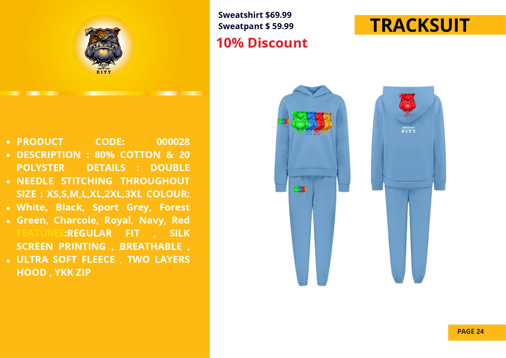 Children's blue pajamas with colorful car design, available with a 10% discount.