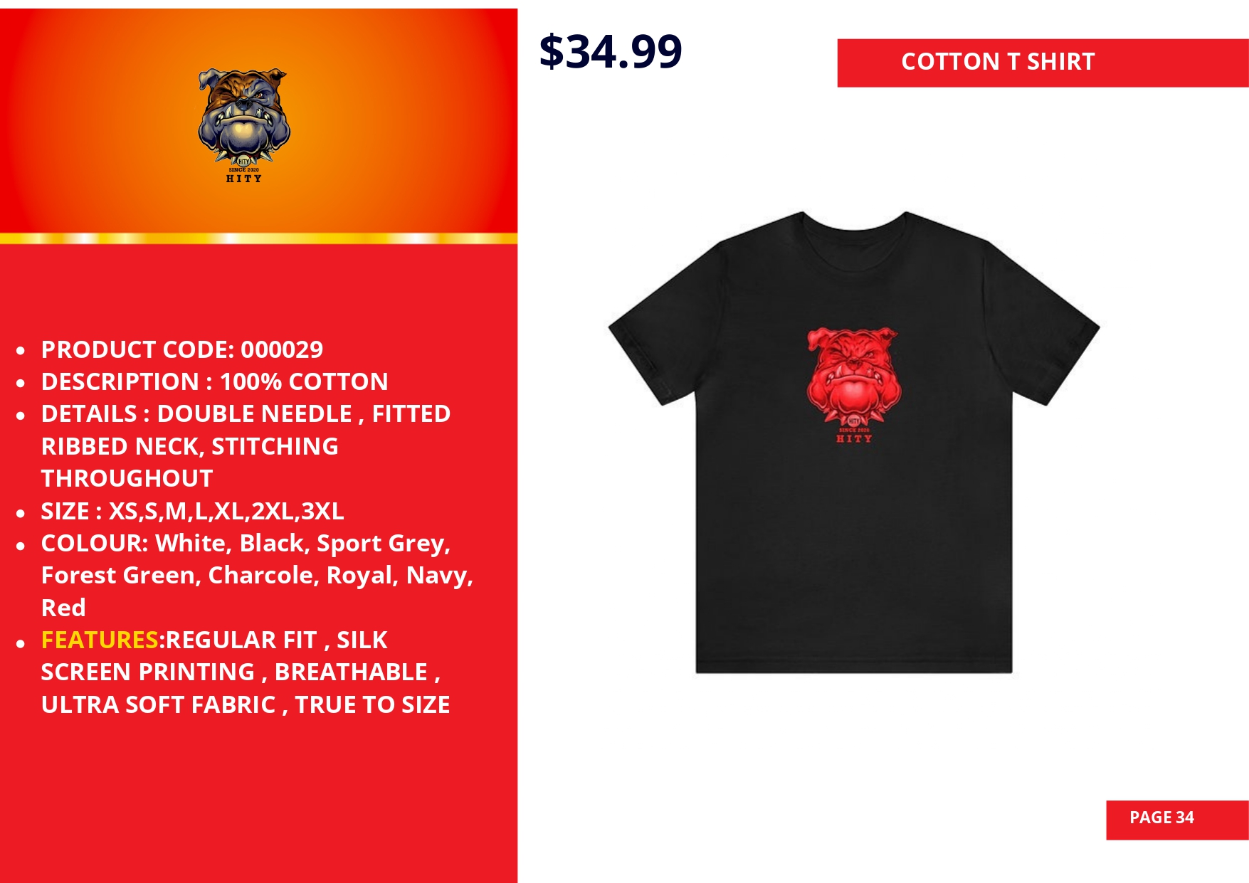 Black t-shirt with a red graphic design on the front.
