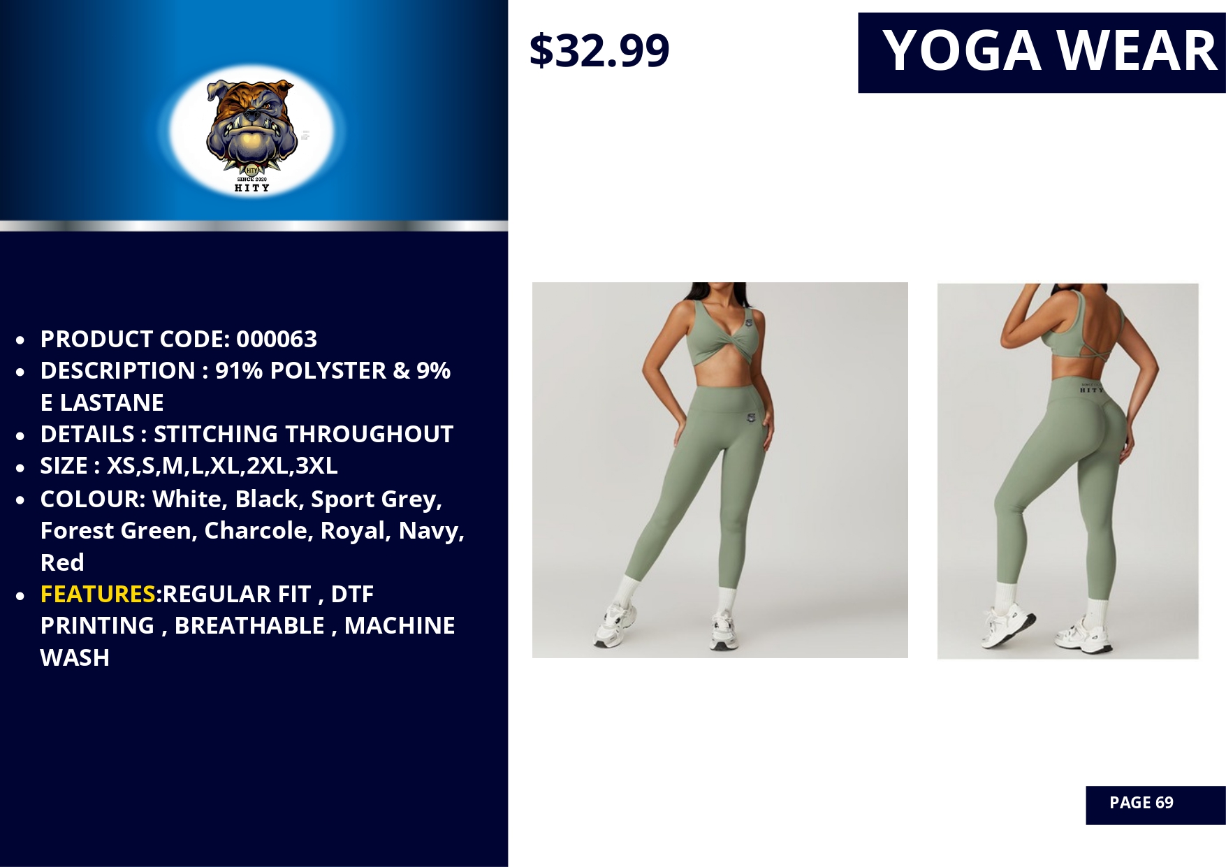 Woman wearing stylish green yoga leggings and sports bra.