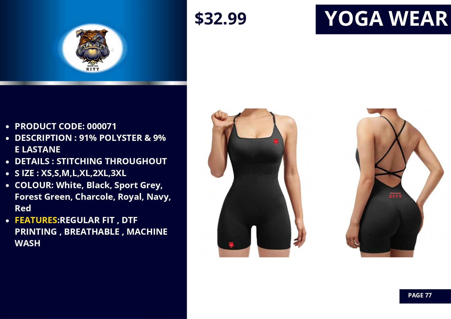 Black sleeveless yoga romper with breathable fabric and back zipper.